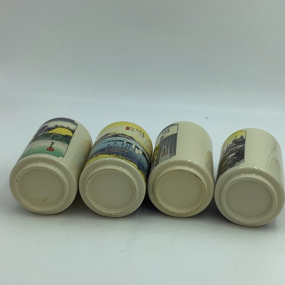 Four Japanese Scenes Sake Cups - Picture 13 of 13